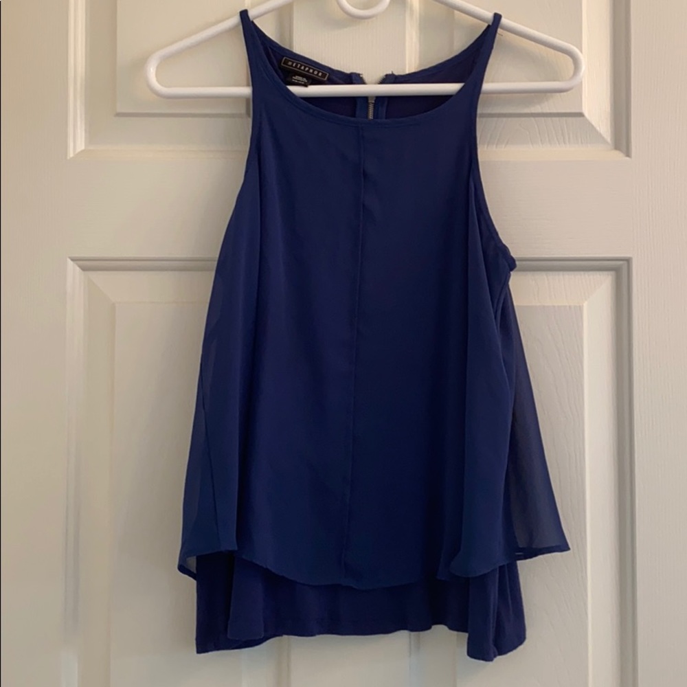 Metaphor blue lines sleeveless shirt -XS